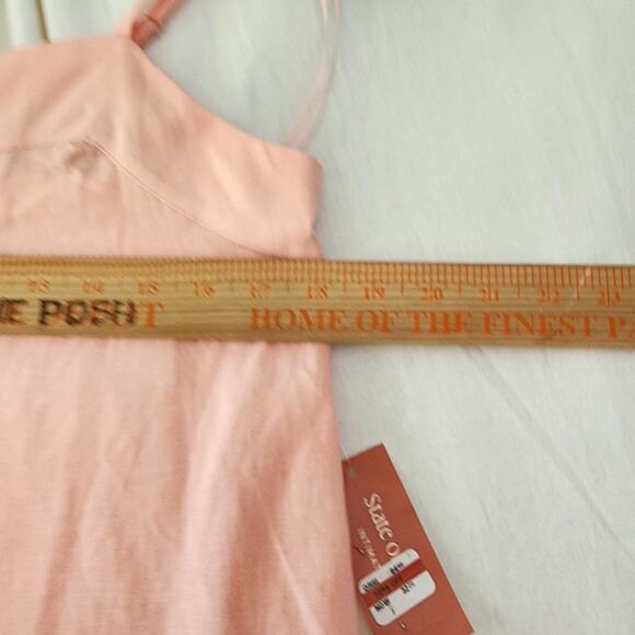 State of Day loungewear set pj casual linen NWT relaxed pink tank shorts S new - Picture 5 of 12